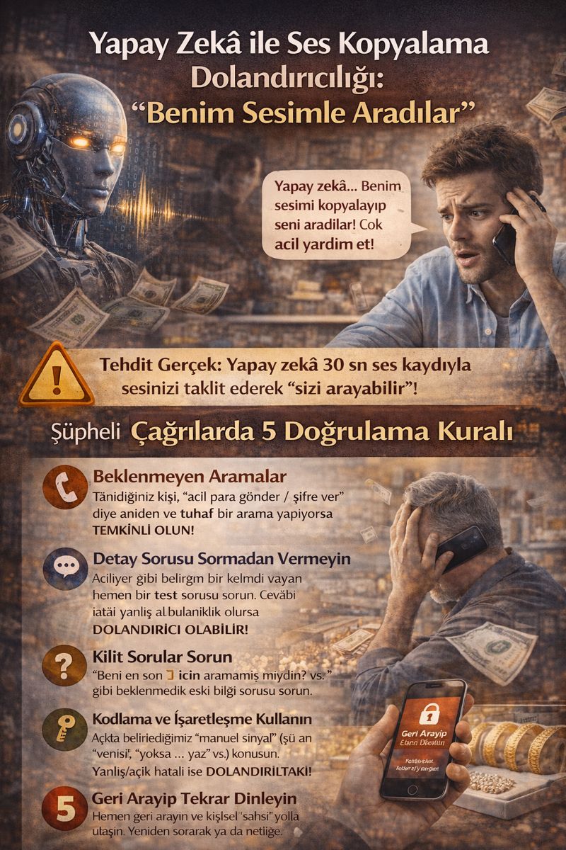 Yapay Zekâ ile Ses Kopyalama Dolandırıcılığı: “Benim Sesimle Aradılar” Dönemi ve 5 Doğrulama Kuralı