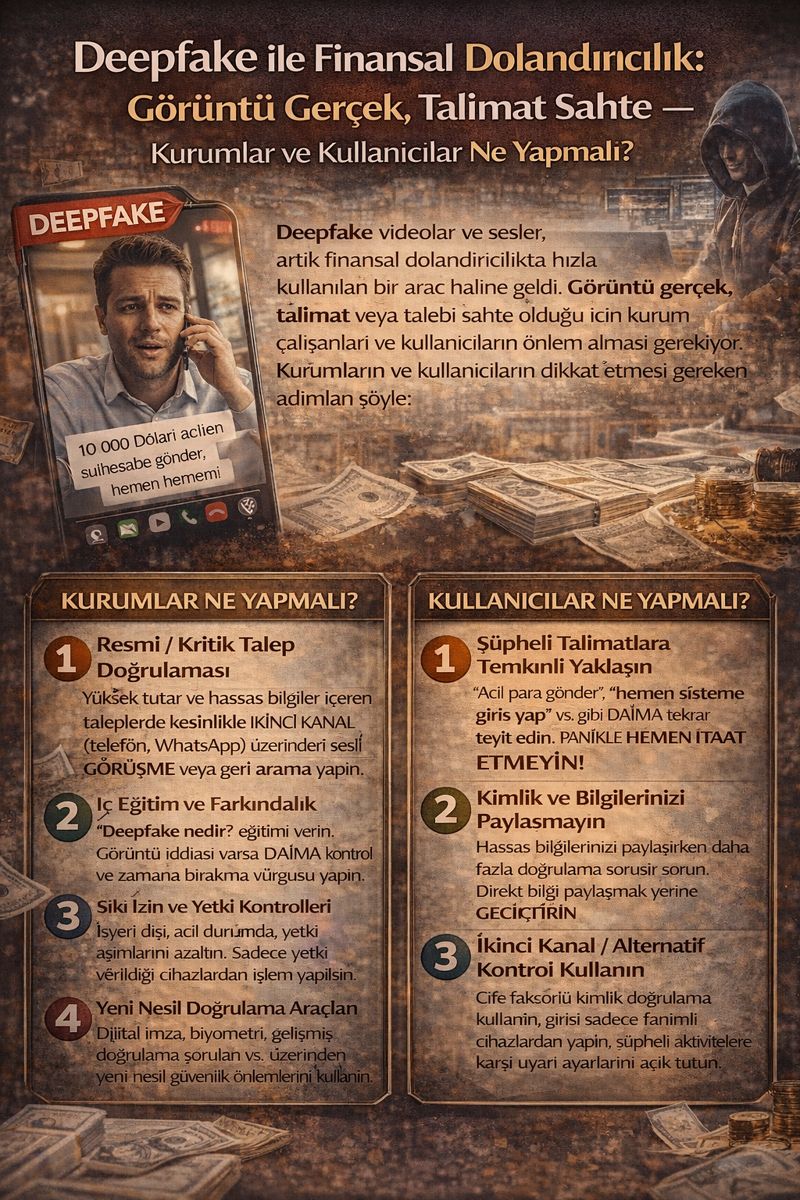 Deepfake ile Finansal Dolandırıcılık: Görüntü Gerçek, Talimat Sahte — Kurumlar ve Kullanıcılar Ne Yapmalı?