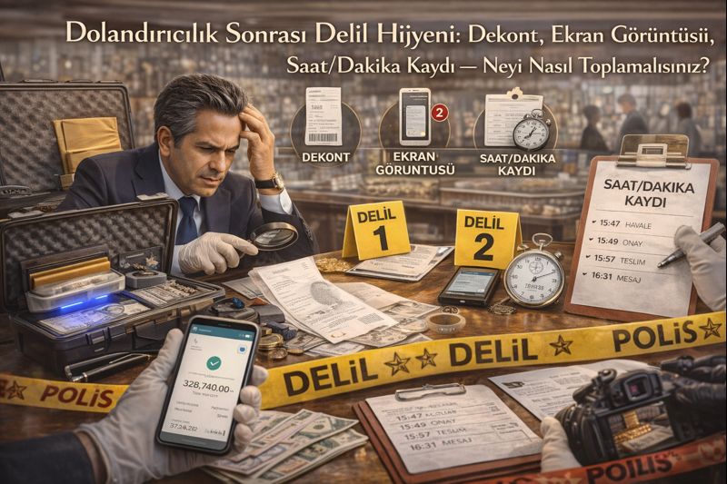 Dolandırıcılık Sonrası Delil Hijyeni: Dekont, Ekran Görüntüsü, Saat/Dakika Kaydı — Neyi Nasıl Toplamalısınız?