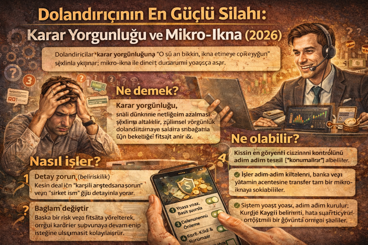 Dolandırıcının En Güçlü Silahı: Karar Yorgunluğu ve Mikro-İkna (2026)