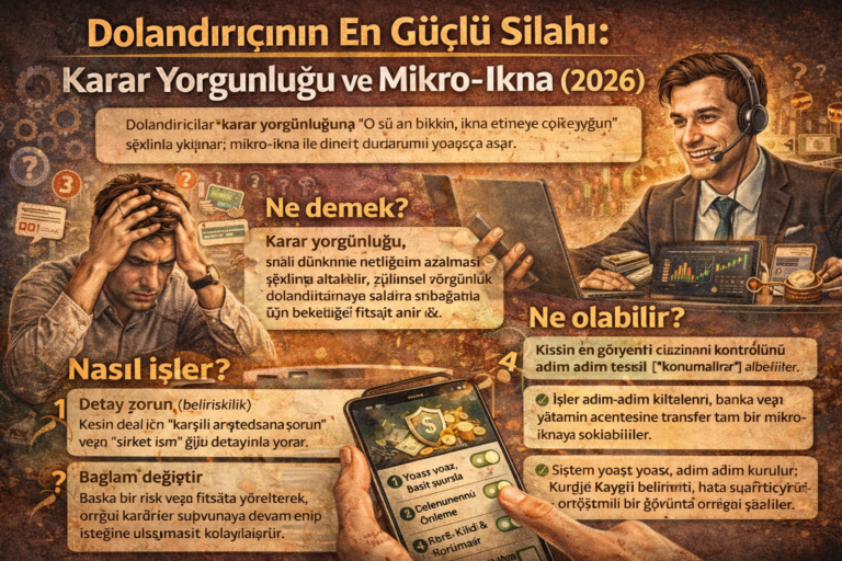 Dolandırıcının En Güçlü Silahı: Karar Yorgunluğu ve Mikro-İkna (2026)