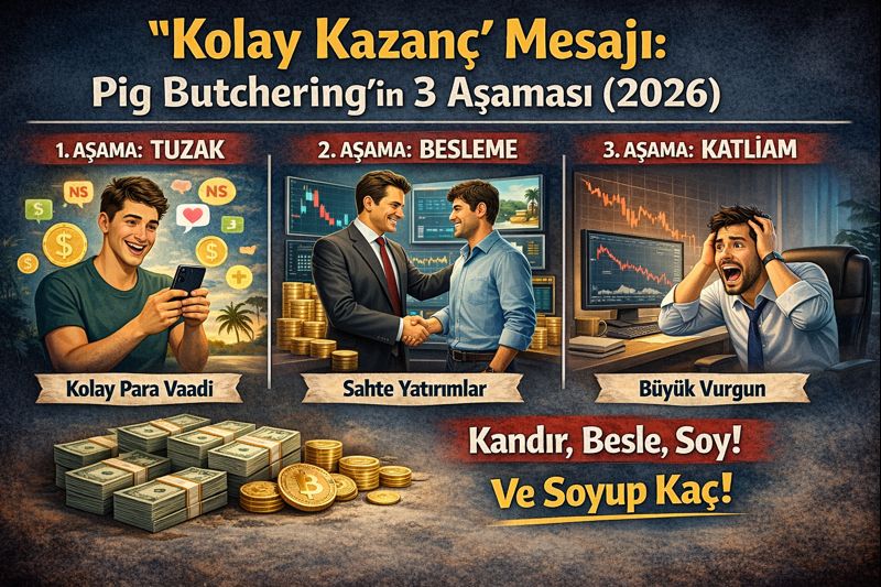 “‘Kolay Kazanç’ Mesajı: Pig Butchering’in 3 Aşaması (2026)”