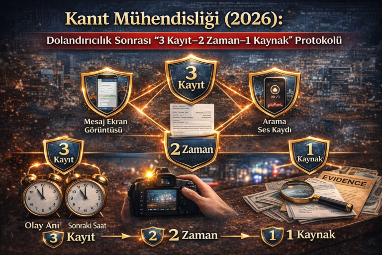 Kanıt Mühendisliği (2026): Dolandırıcılık Sonrası “3 Kayıt–2 Zaman–1 Kaynak” Protokolü