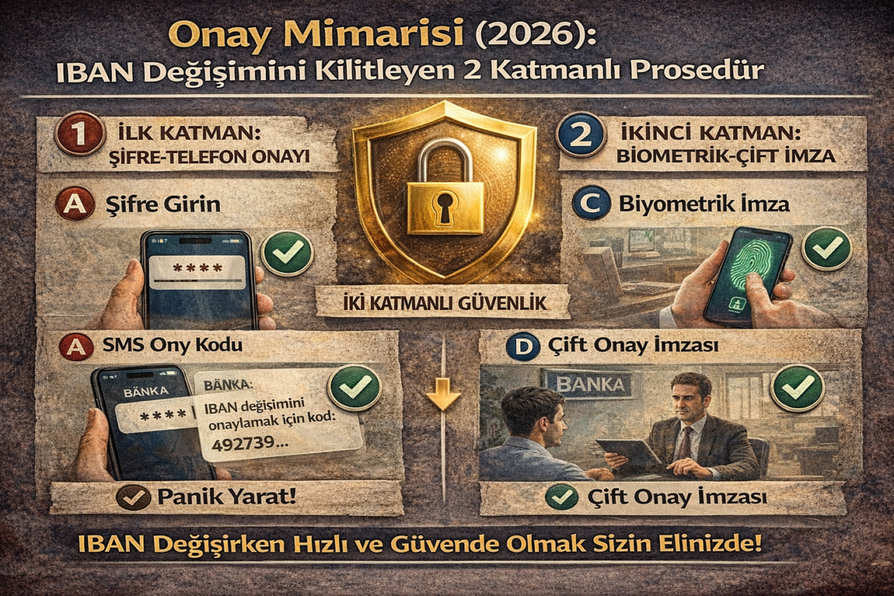 Onay Mimarisi (2026): IBAN Değişimini Kilitleyen 2 Katmanlı Prosedür (Tek Sayfa Şablon)